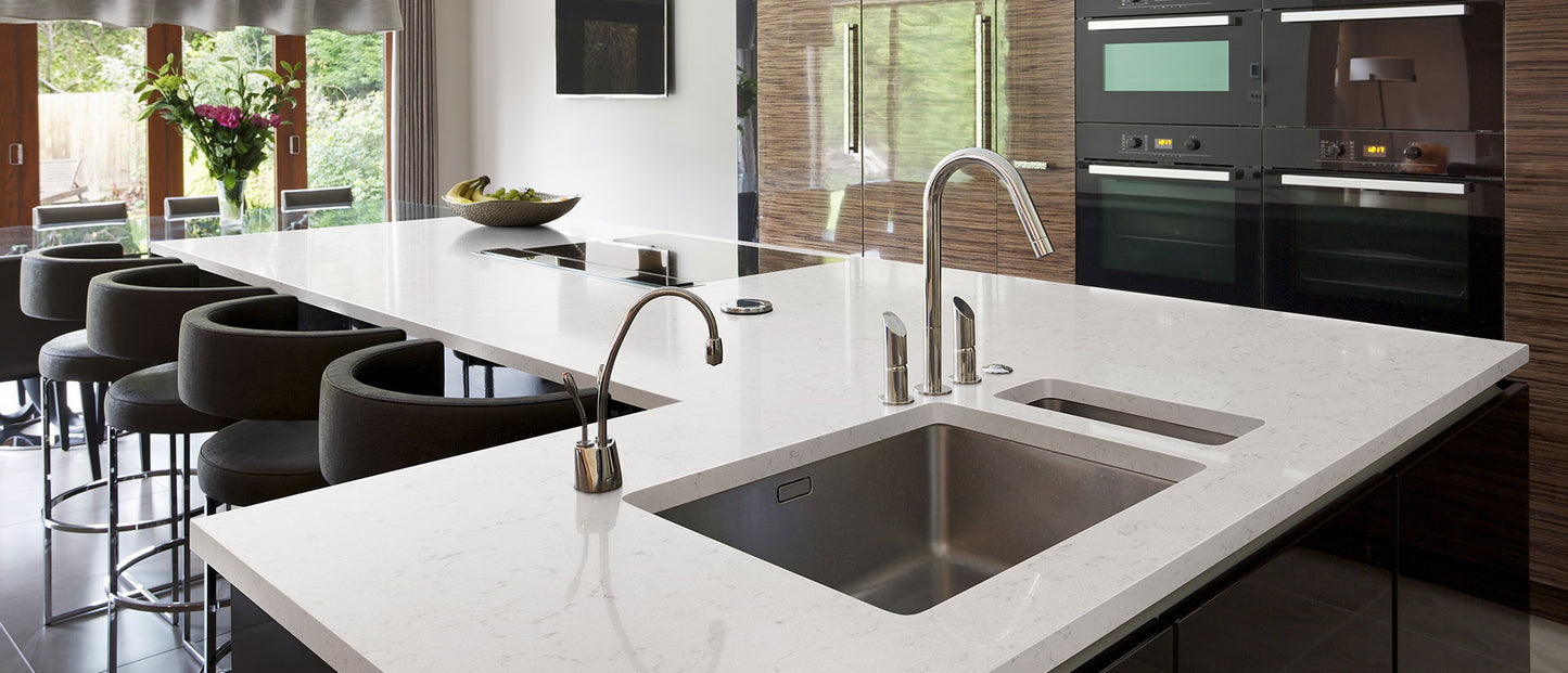 Quartz Worktop - Carrara Sky