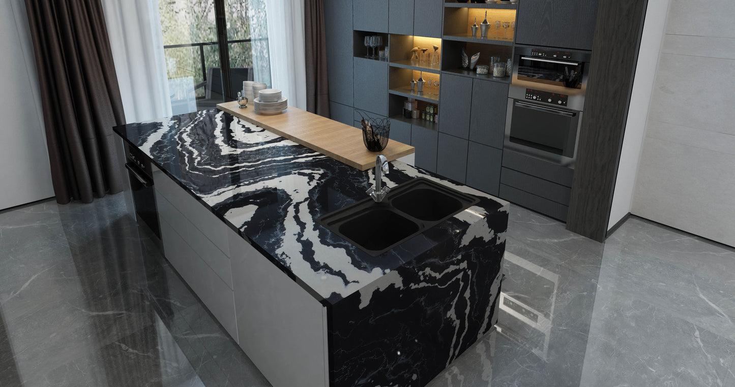 Quartz Worktop - Vivara Noir